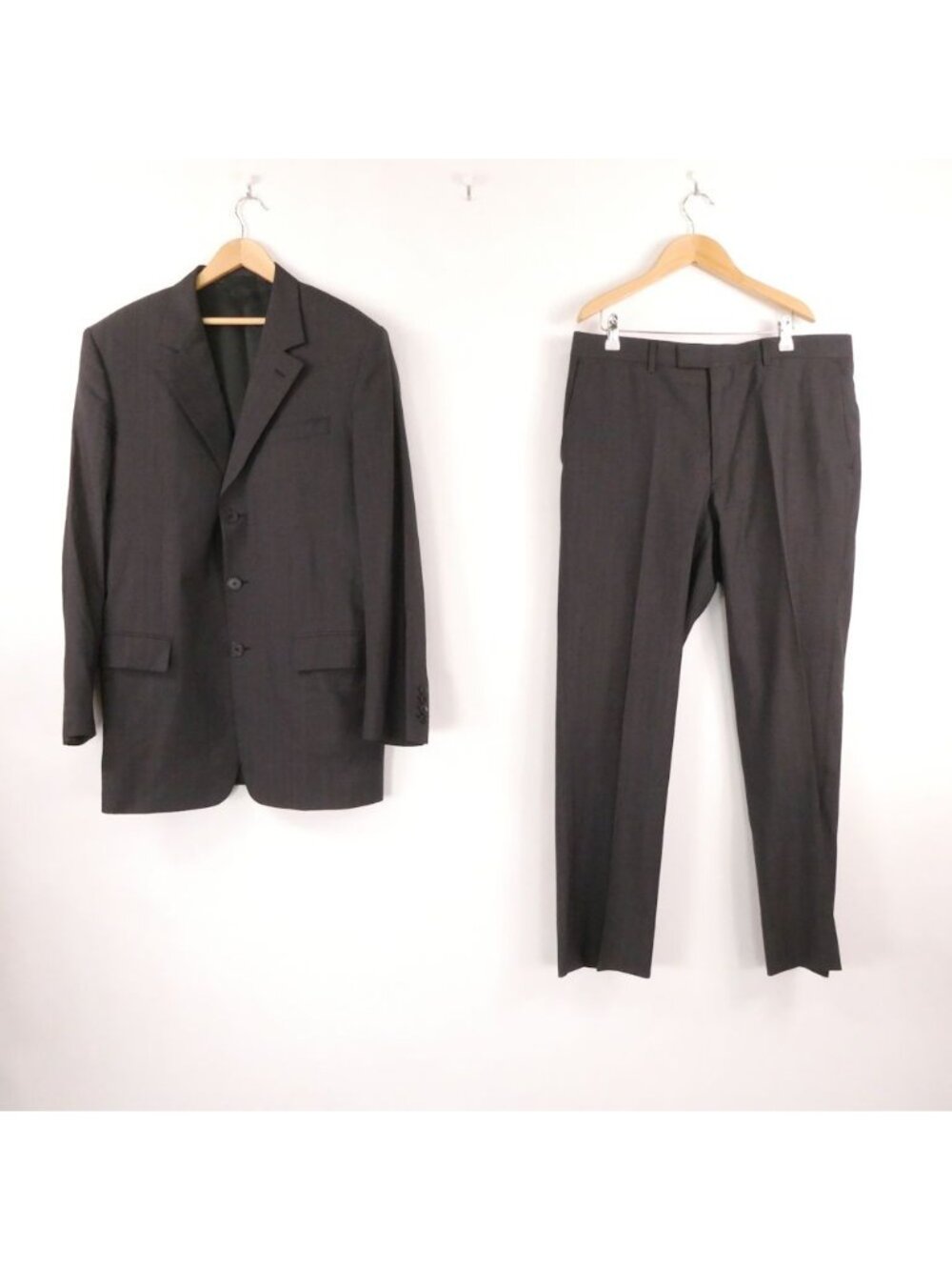 Louis Vuitton Suit Wool Silk Mohair Full Lining 3 Two Buttons 52